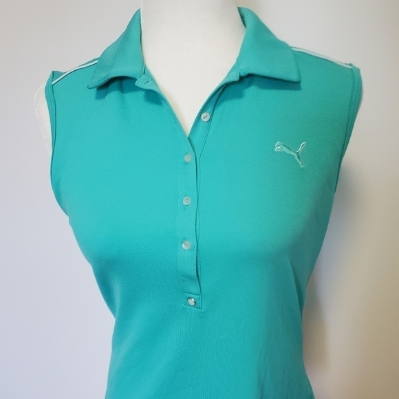 Puma half button up sleeveless tank with colar - Picture 2 of 4